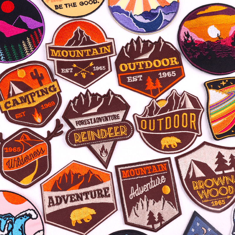 Outdoor Adventures Clothing - Patch bordir petualangan berkemah gunung, tambalan