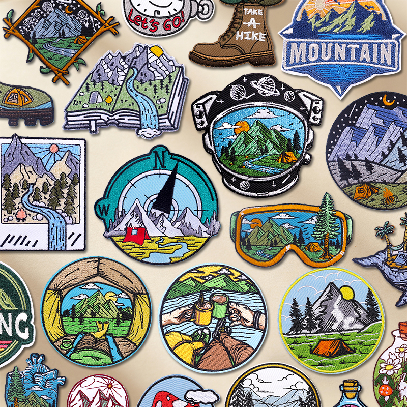 Outdoor Adventure Show - Patch Bordir Petualangan Berkemah di Gunung/Aktivitas