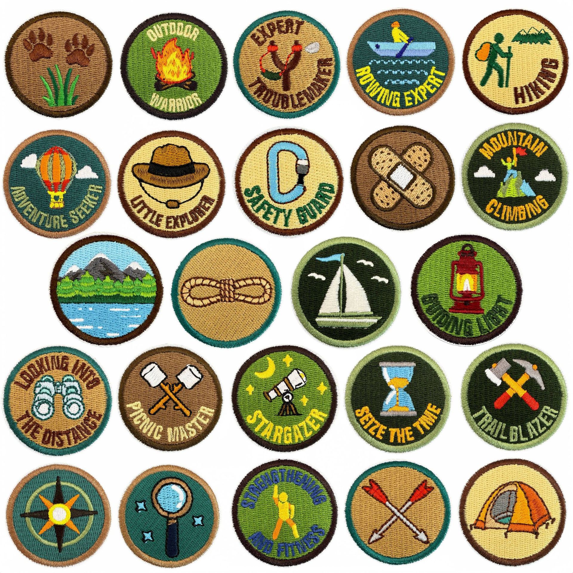 Outdoor Adventures Clothing - Aksesori Pakaian Lambang Petualangan Luar Ruangan