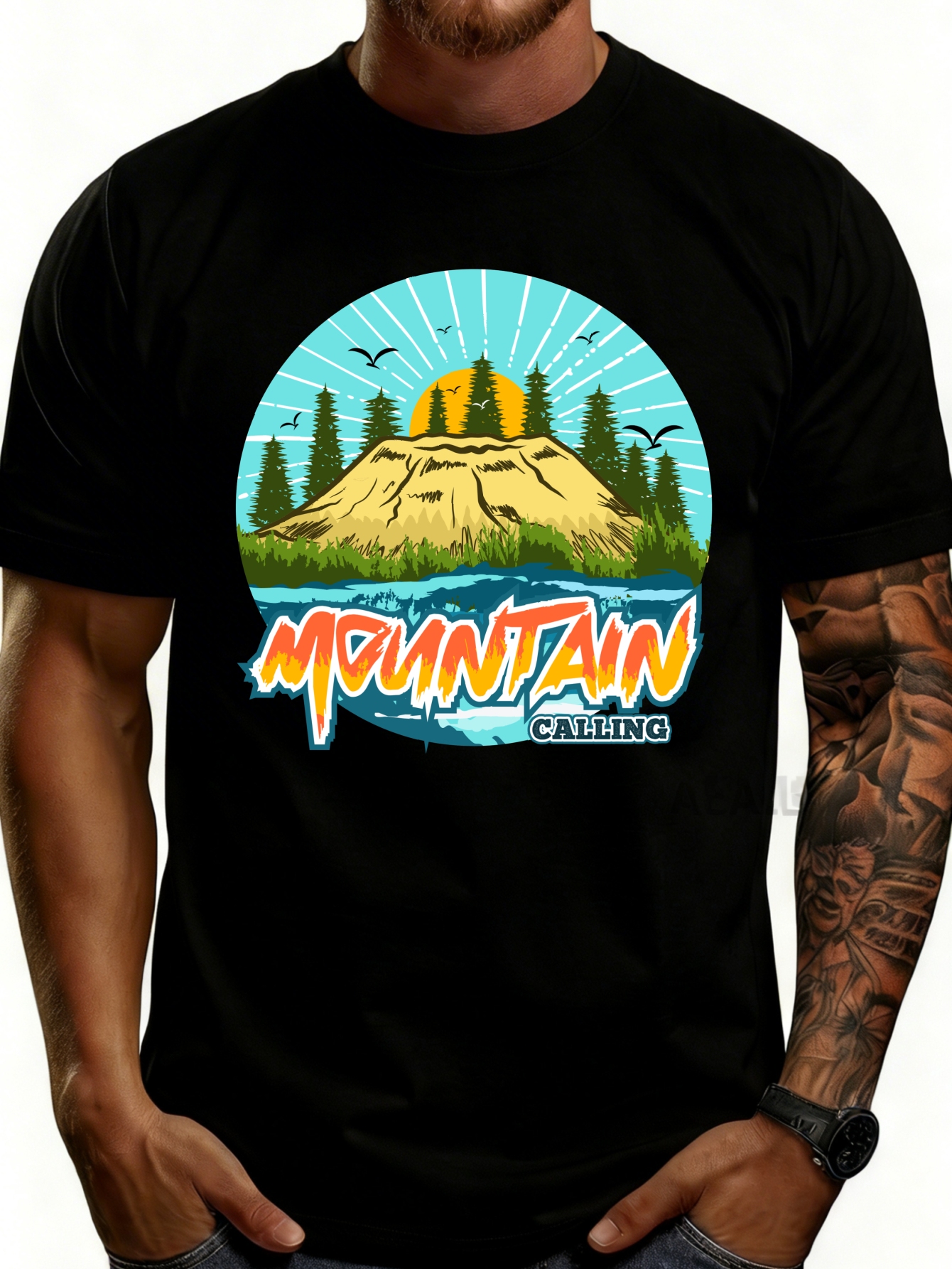 Outdoor Adventures Clothing - Kaos Pria Gaya Petualangan Alam, Motif
