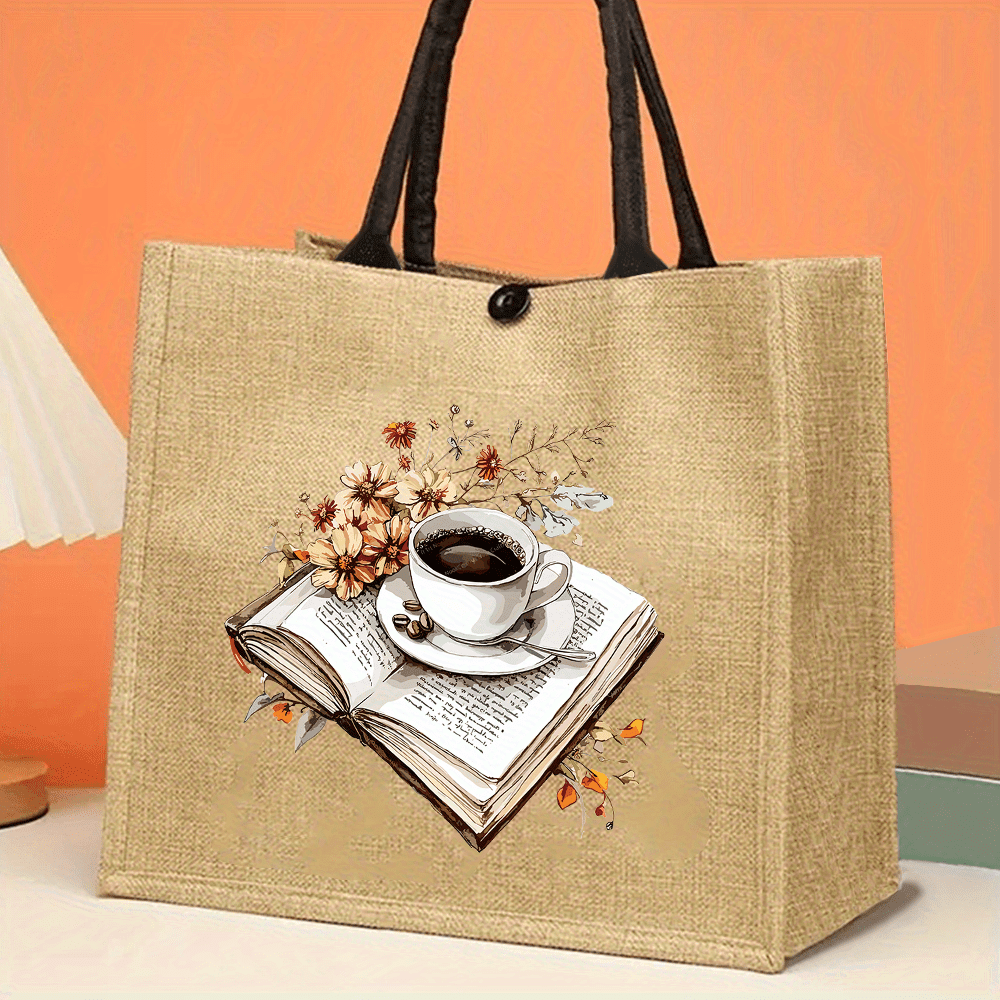 Outdoor Adventure Books - Tas Tote Jute Cetak Buku Kopi