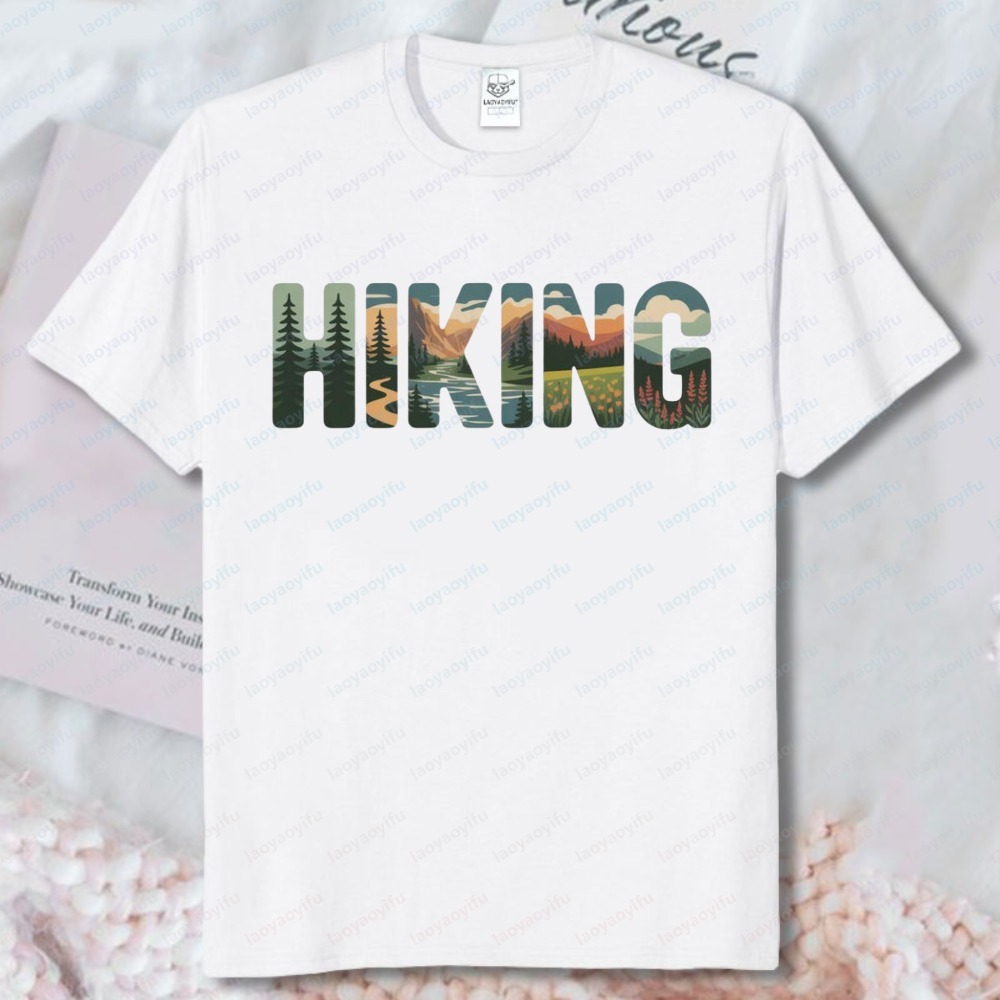Outdoor Adventures Clothing - Kaos Hiking Pemandangan Alam Huruf Petualangan