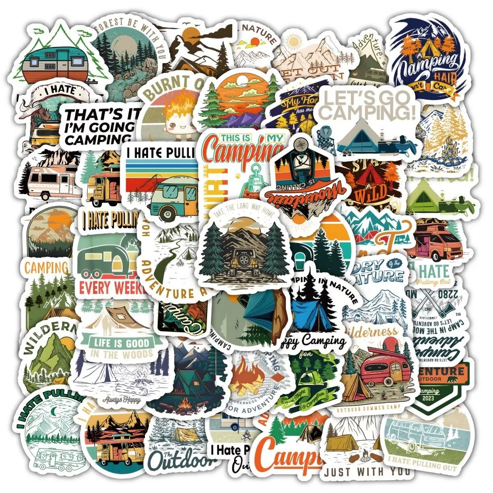 Outdoor Adventure Stores - 60 Buah Set Stiker Gaya Berkemah