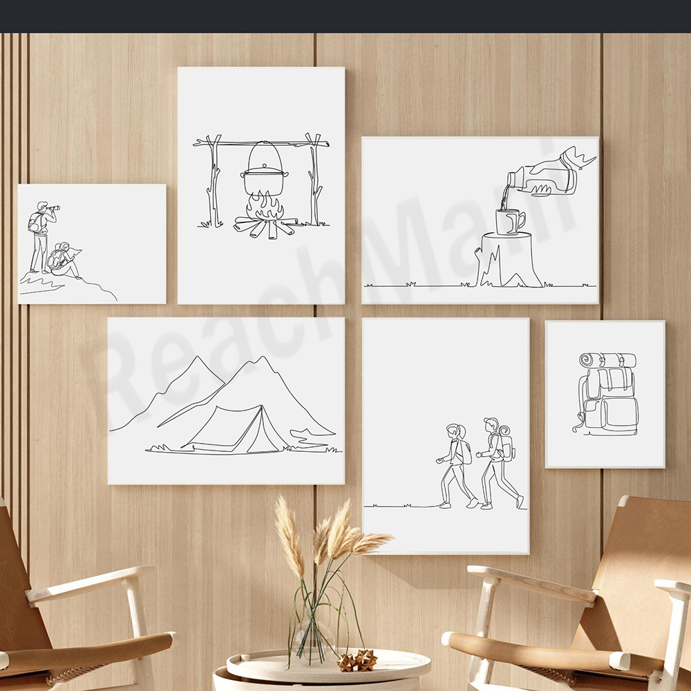 Poster Mendaki, Seni Garis Ten - Outdoor Adventure York ulasan dan harga