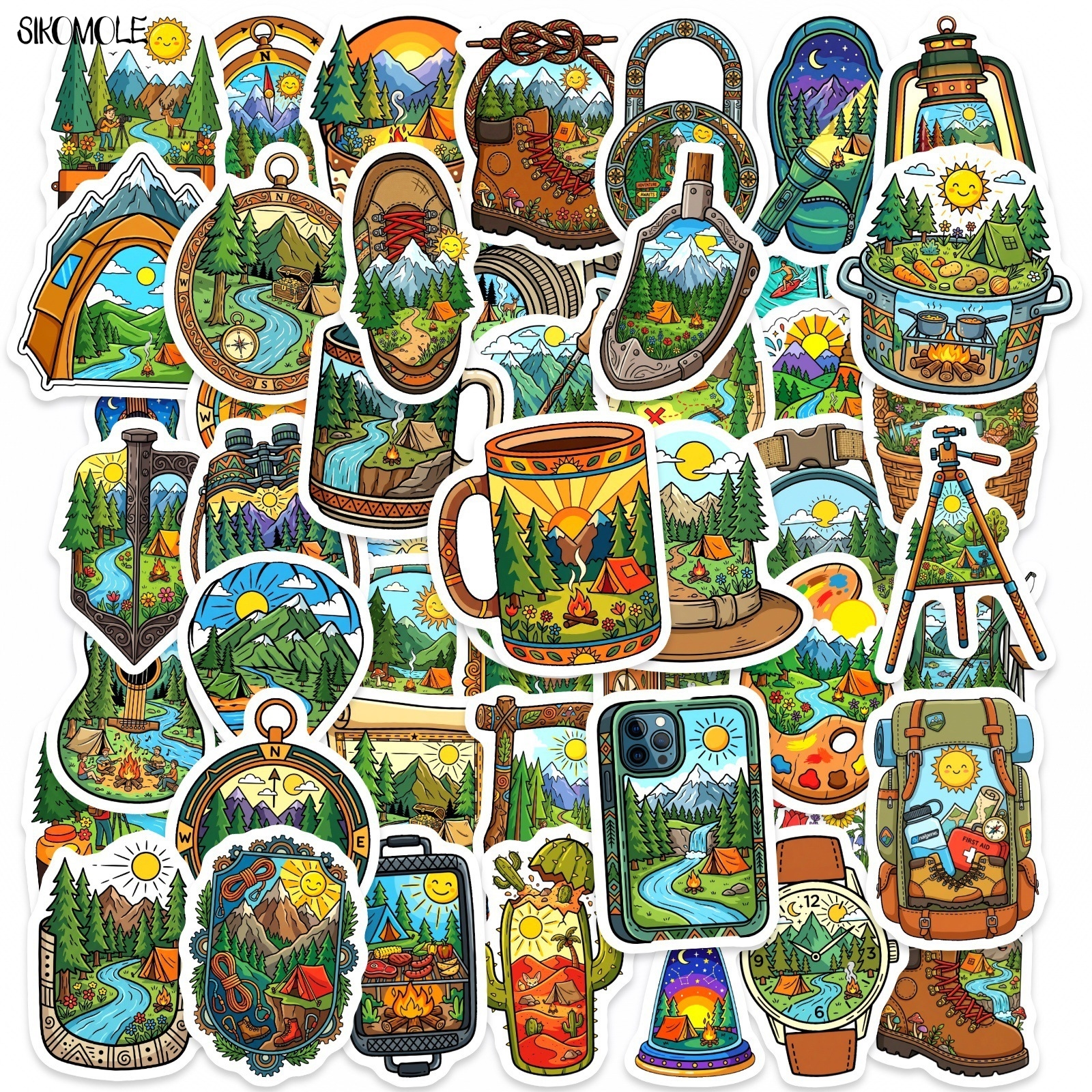 10/30/50 Buah Stiker Petualang - Outdoor Adventure Books ulasan dan harga