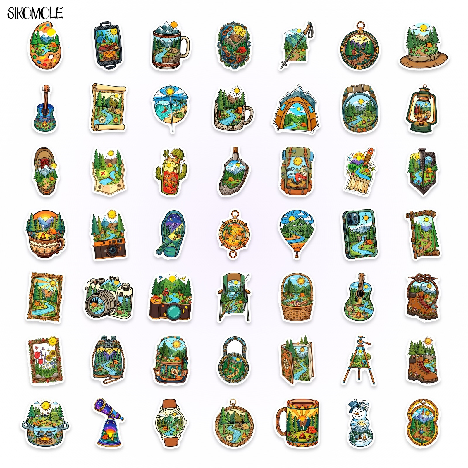 10/30/50 Buah Stiker Petualang - Outdoor Adventure Books ulasan dan harga