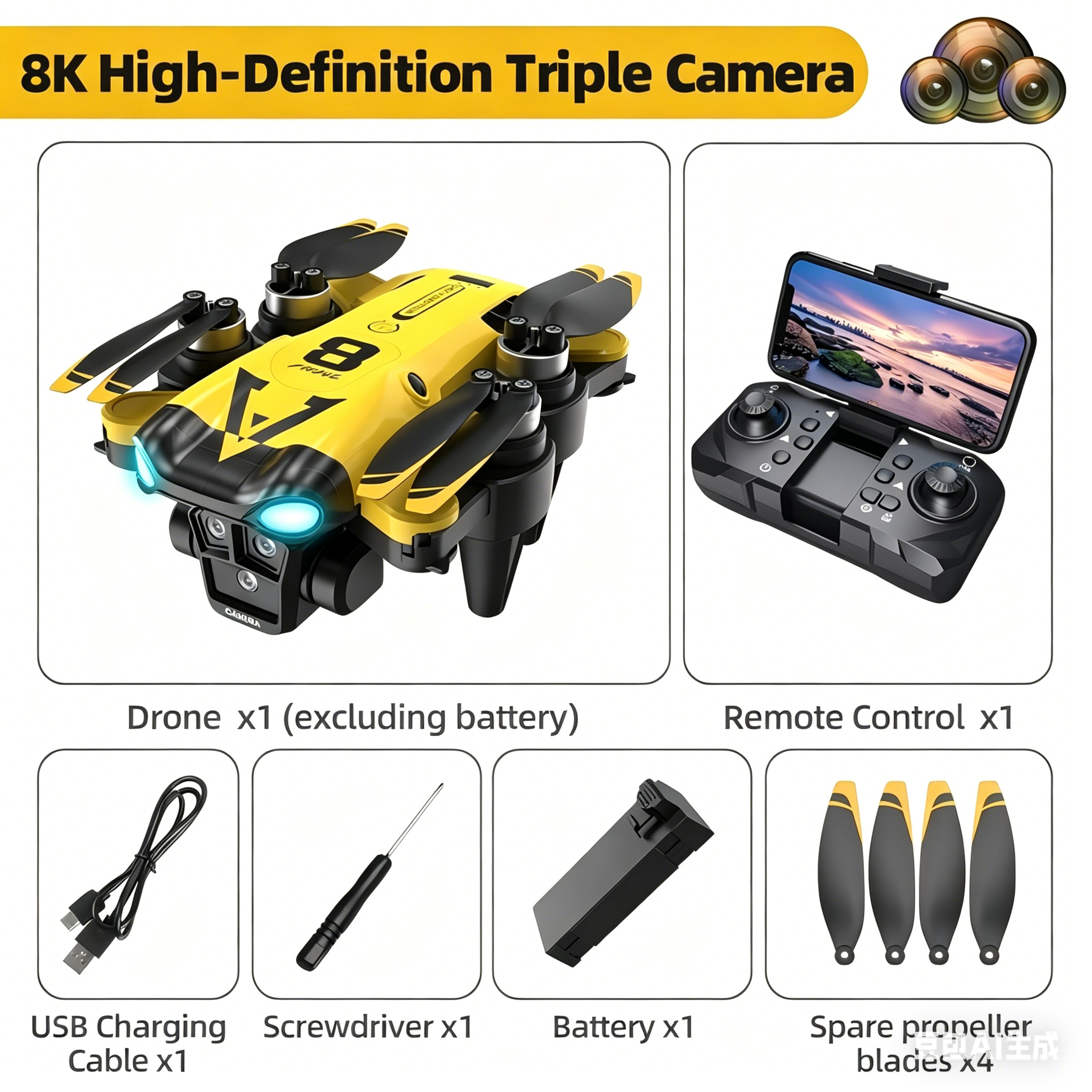 Quadcopter Baru dengan Tiga Ka - Outdoor Adventure Gifts ulasan dan harga