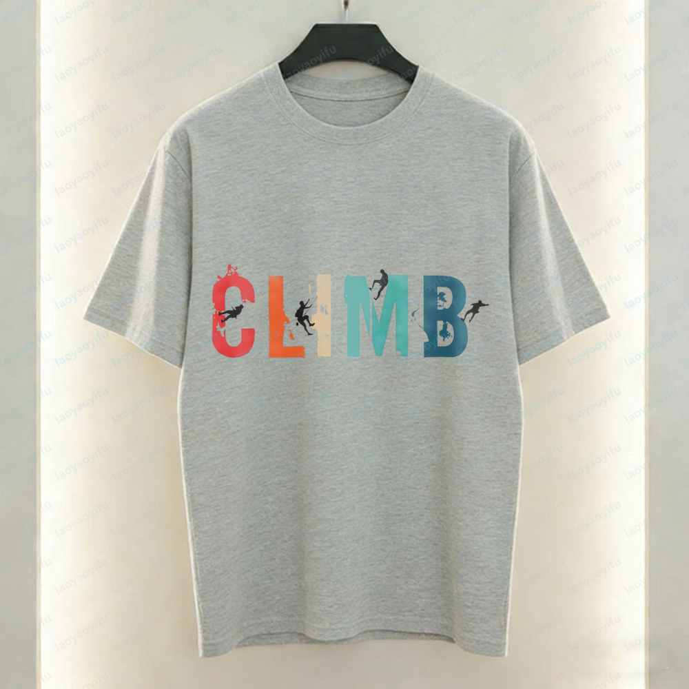 Kaus Katun Grafis Climb Pakaia - Outdoor Adventures Clothing ulasan dan harga