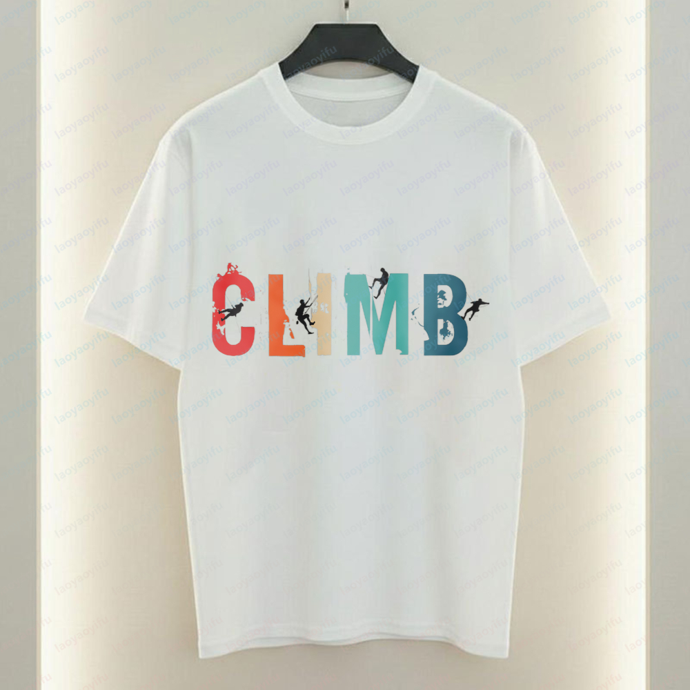 Kaus Katun Grafis Climb Pakaia - Outdoor Adventures Clothing ulasan dan harga