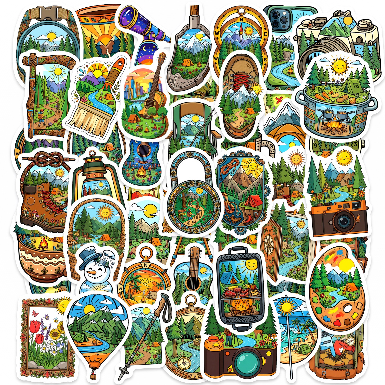 10/30/50 Buah Stiker Petualang - Outdoor Adventure Books ulasan dan harga