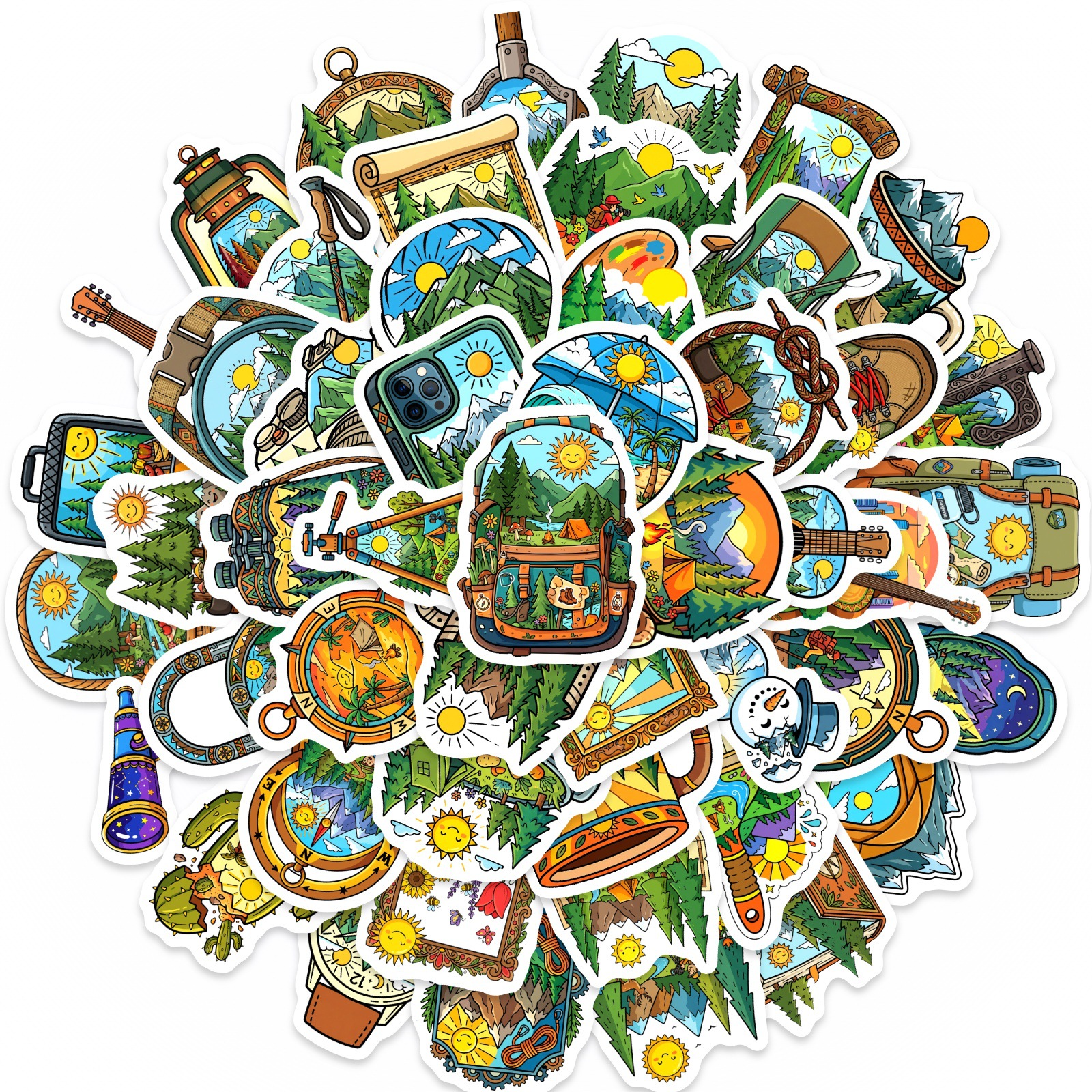 10/30/50 Buah Stiker Petualang - Outdoor Adventure Books ulasan dan harga