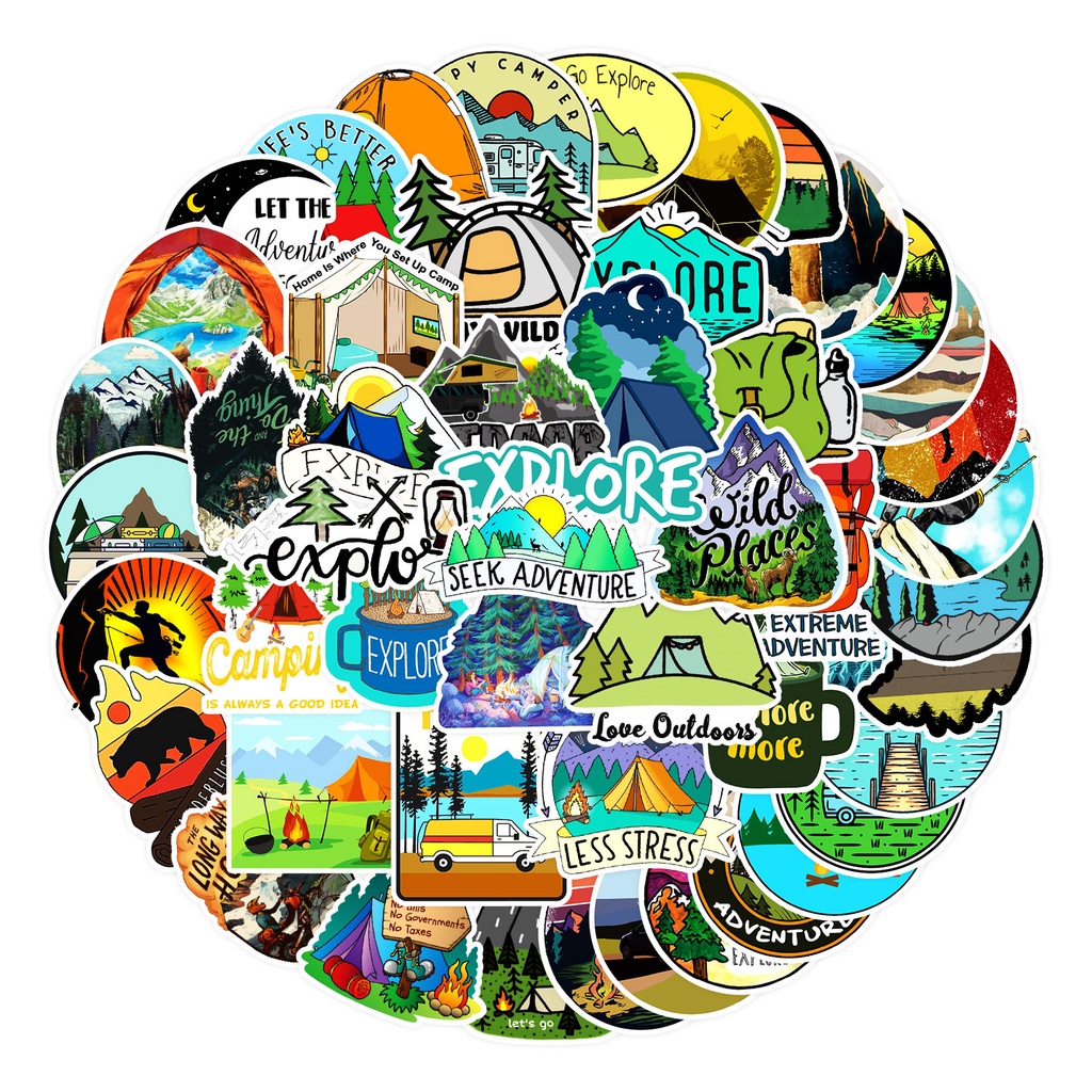 50 Buah Stiker Grafiti Tahan A - Outdoor Adventure Stores ulasan dan harga