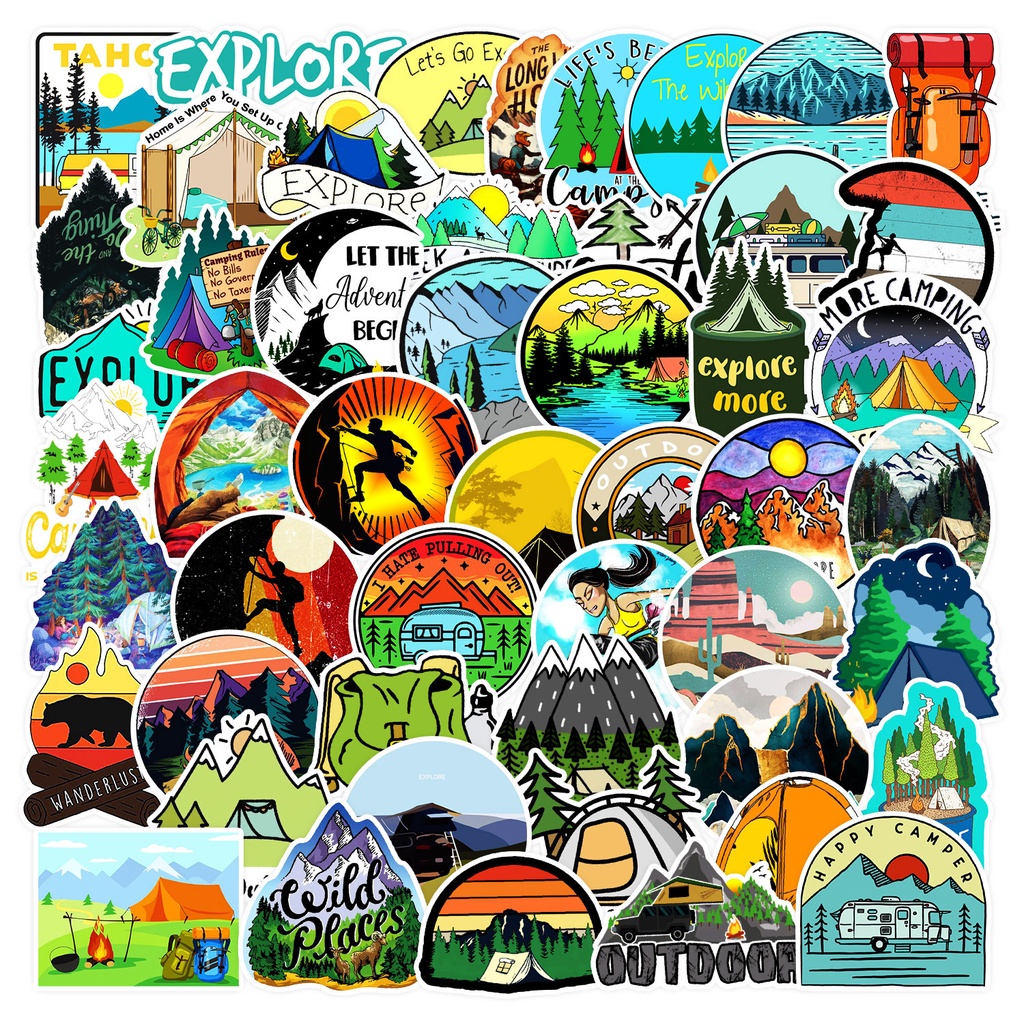 50 Buah Stiker Grafiti Tahan A - Outdoor Adventure Stores ulasan dan harga