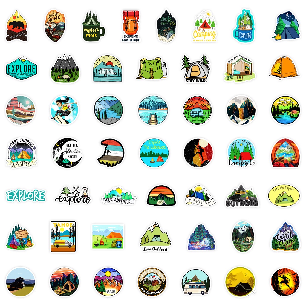 50 Buah Stiker Grafiti Tahan A - Outdoor Adventure Stores ulasan dan harga