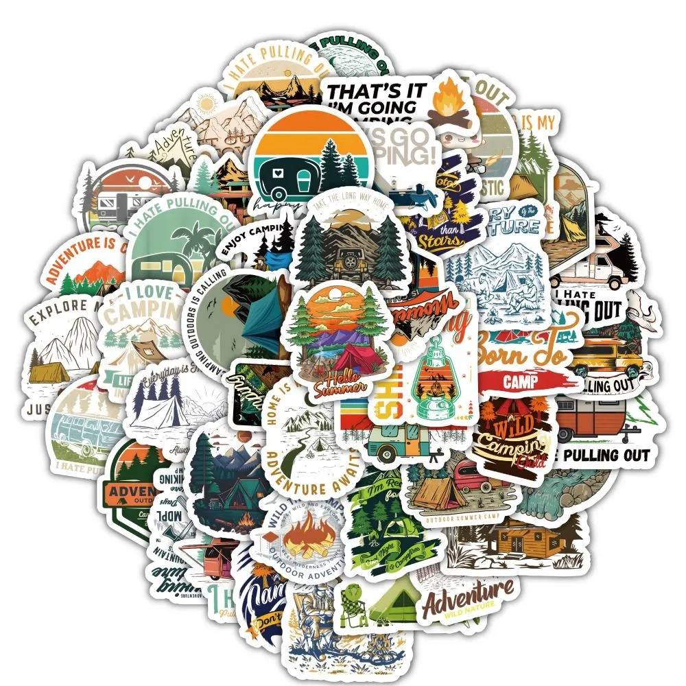 60 Buah Set Stiker Gaya Berkem - Outdoor Adventure Stores ulasan dan harga