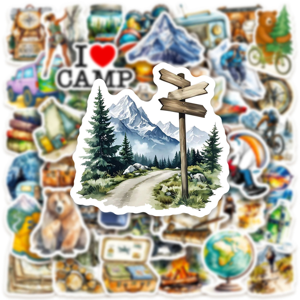 50 Buah Stiker Berkemah Cat Ai - Outdoor Adventure Stores ulasan dan harga
