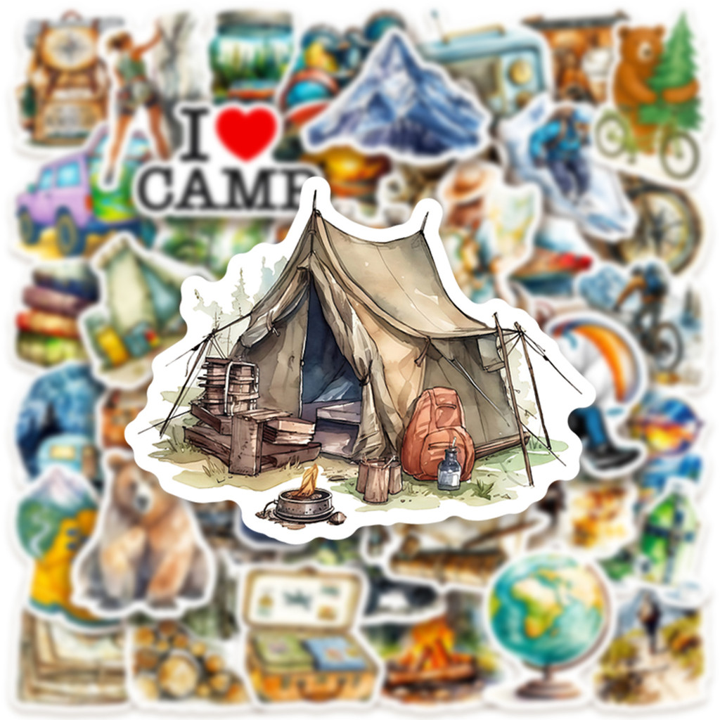 50 Buah Stiker Berkemah Cat Ai - Outdoor Adventure Stores ulasan dan harga